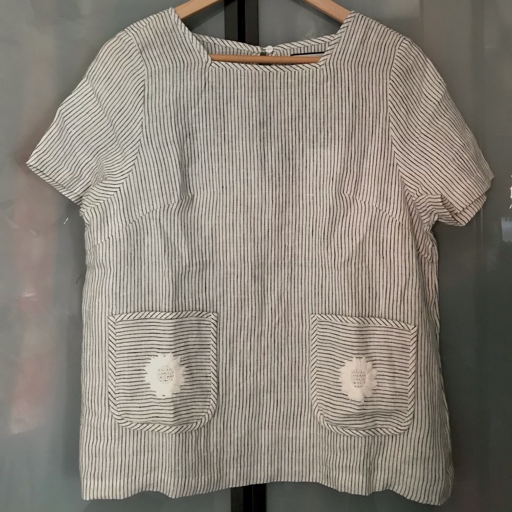 New Innika Choo linen embroidered top